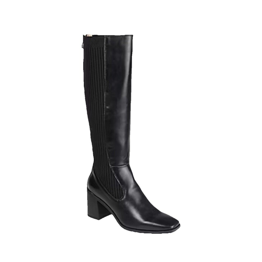 Journee Collection Winny Womens Boots 8 Wide Calf Black Square Toe Knee High New